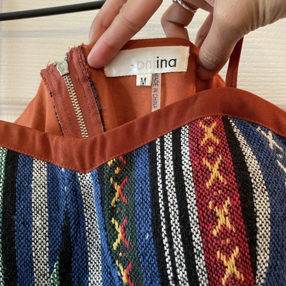 Sundress hippy bohemian orange spaghetti strap - Picture 3 of 3